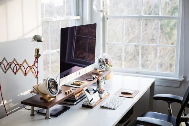 Contemporary workspace with functional layout