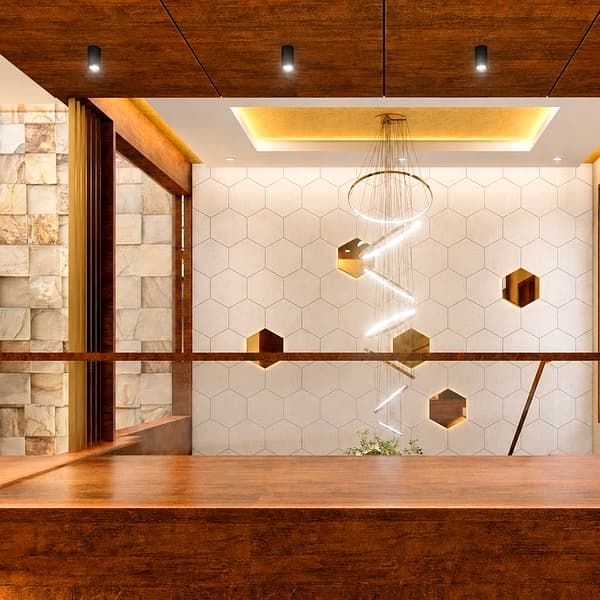 Living room seating area with elegant detailing