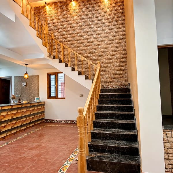 Contemporary living space with refined material palette